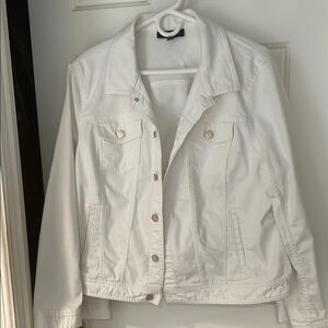 Talbots White Jean Jacket Classic Denim Design